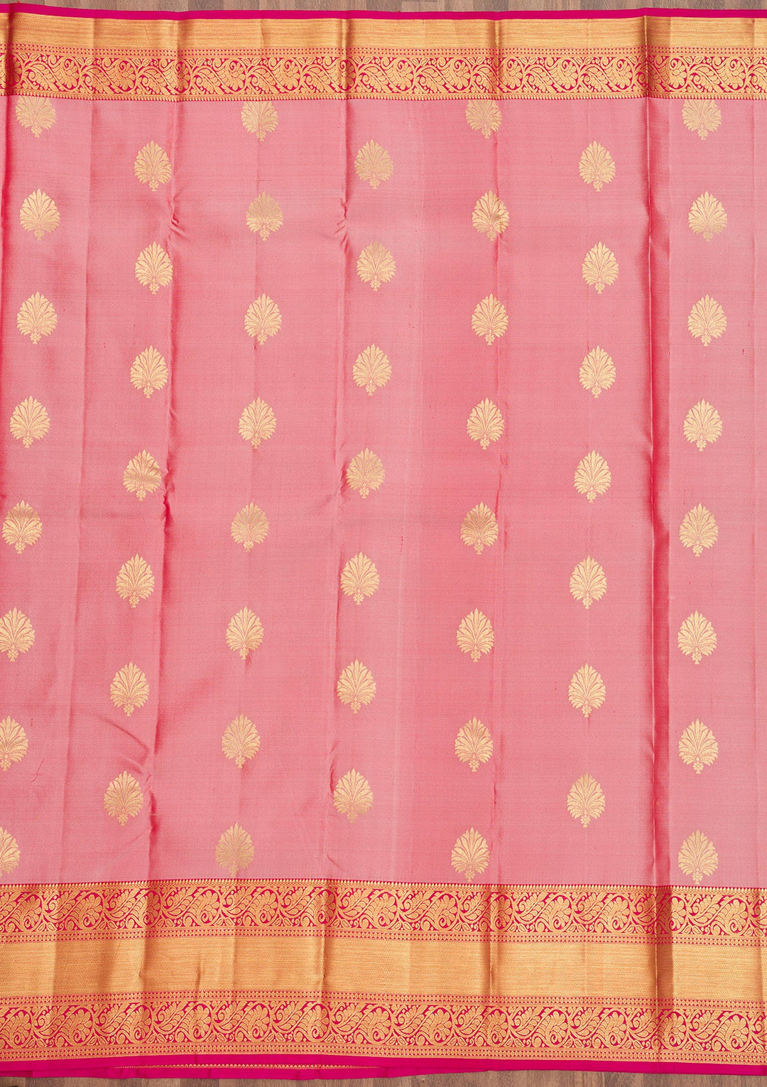 Onion Pink Zariwork Pure Silk Saree-Koskii