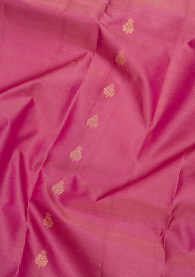 Onion Pink Zariwork Pure Silk Saree-Koskii