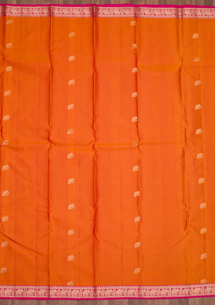 Onion Pink Zariwork Pure Silk Saree-Koskii