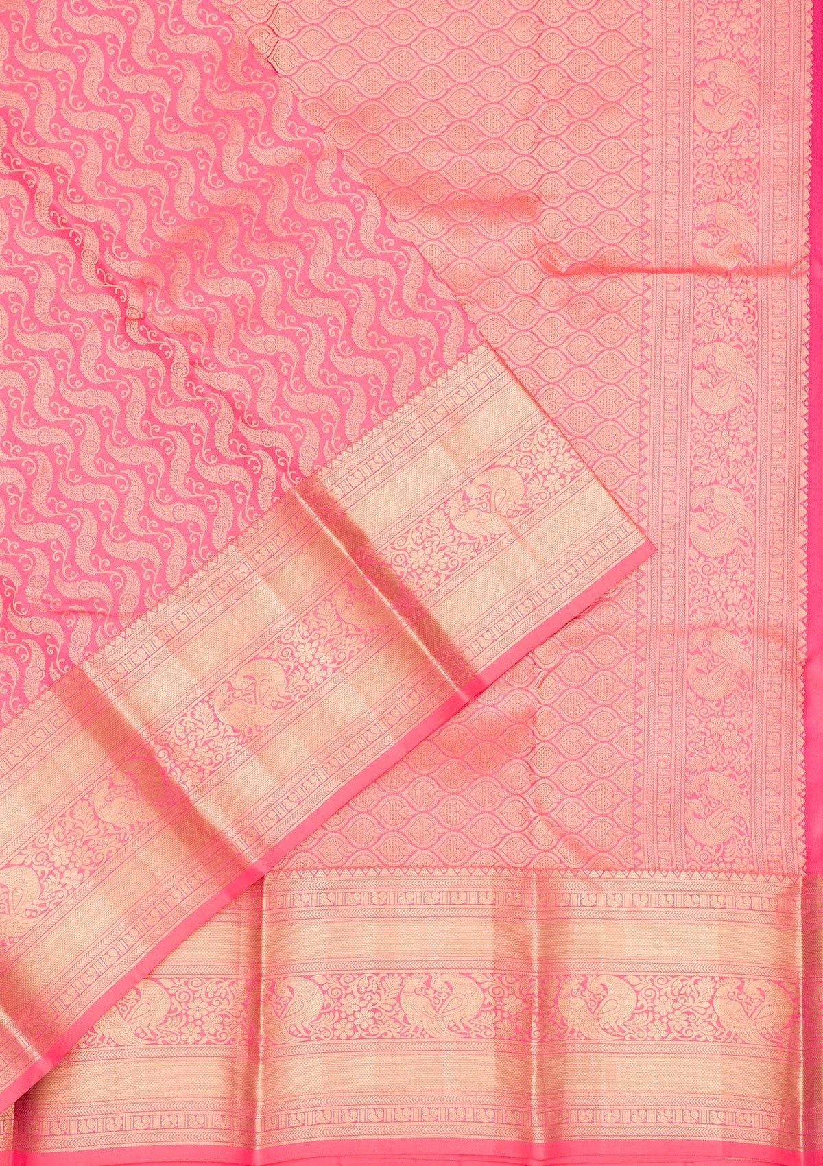 Onion Pink Zariwork Pure Silk Saree-Koskii