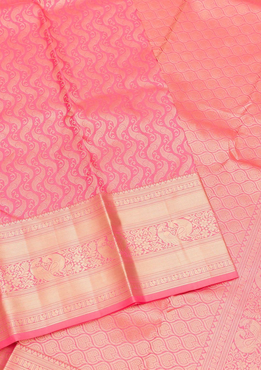 Onion Pink Zariwork Pure Silk Saree-Koskii