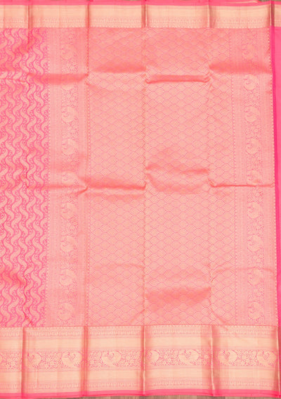 Onion Pink Zariwork Pure Silk Saree-Koskii