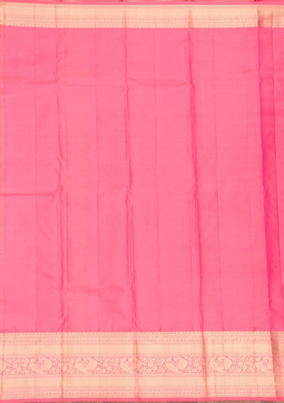 Onion Pink Zariwork Pure Silk Saree-Koskii