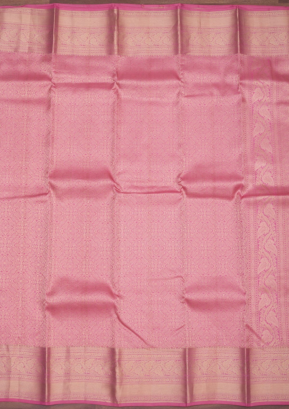 Onion Pink Zariwork Pure Silk Saree-Koskii