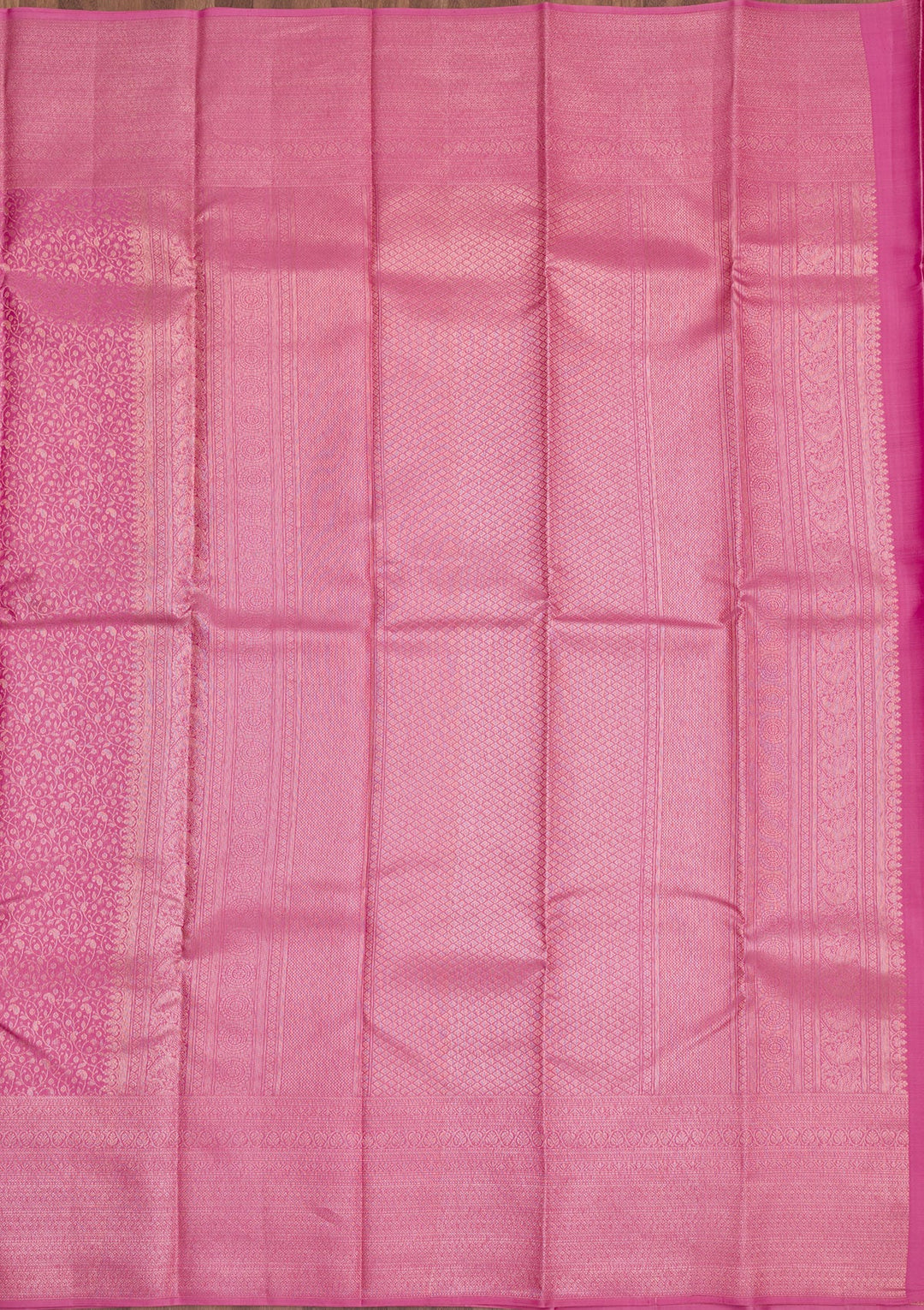Onion Pink Zariwork Pure Silk Saree-Koskii