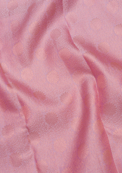 Onion Pink Zariwork Pure Silk Saree-Koskii