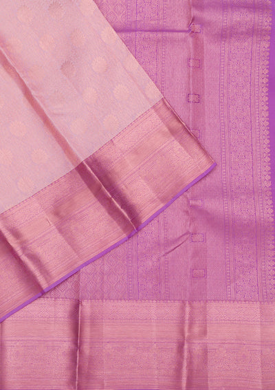 Onion Pink Zariwork Pure Silk Saree-Koskii