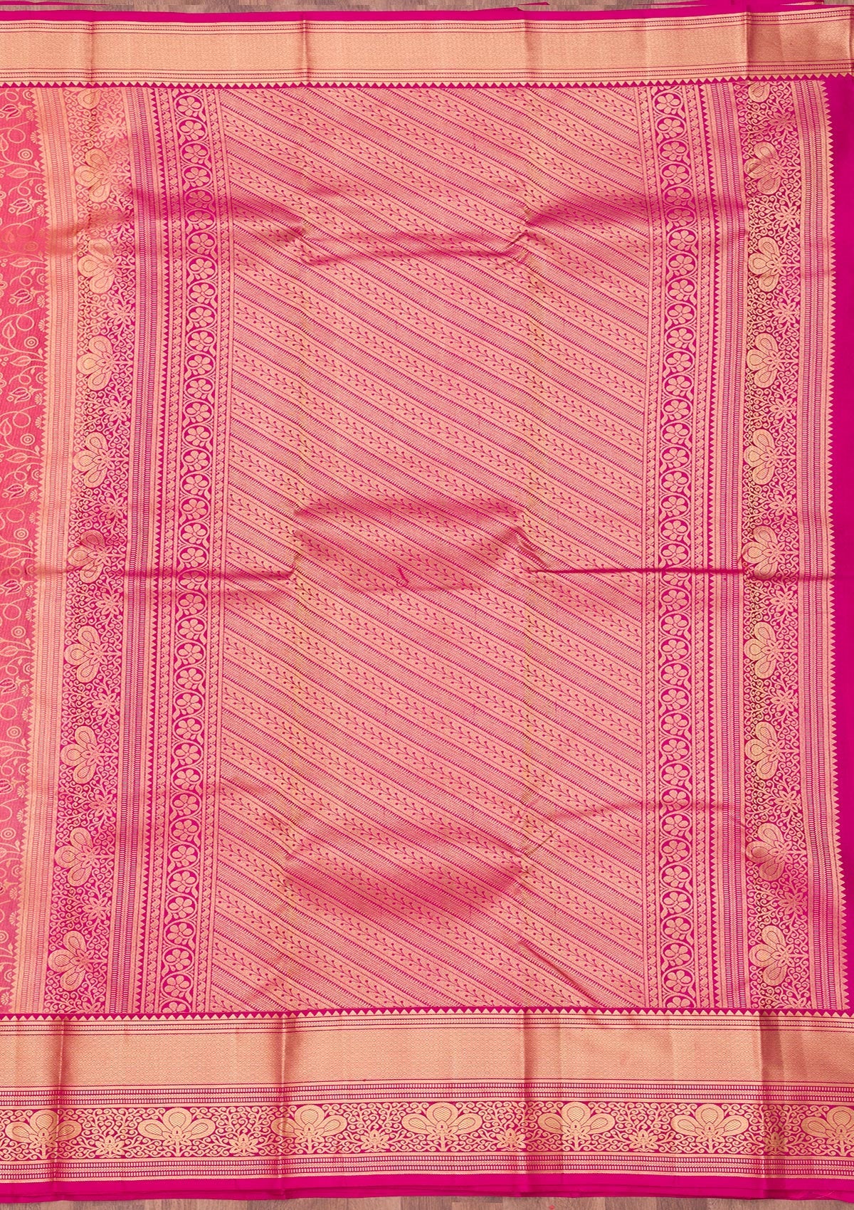 Onion Pink Zariwork Pure Silk Saree-Koskii