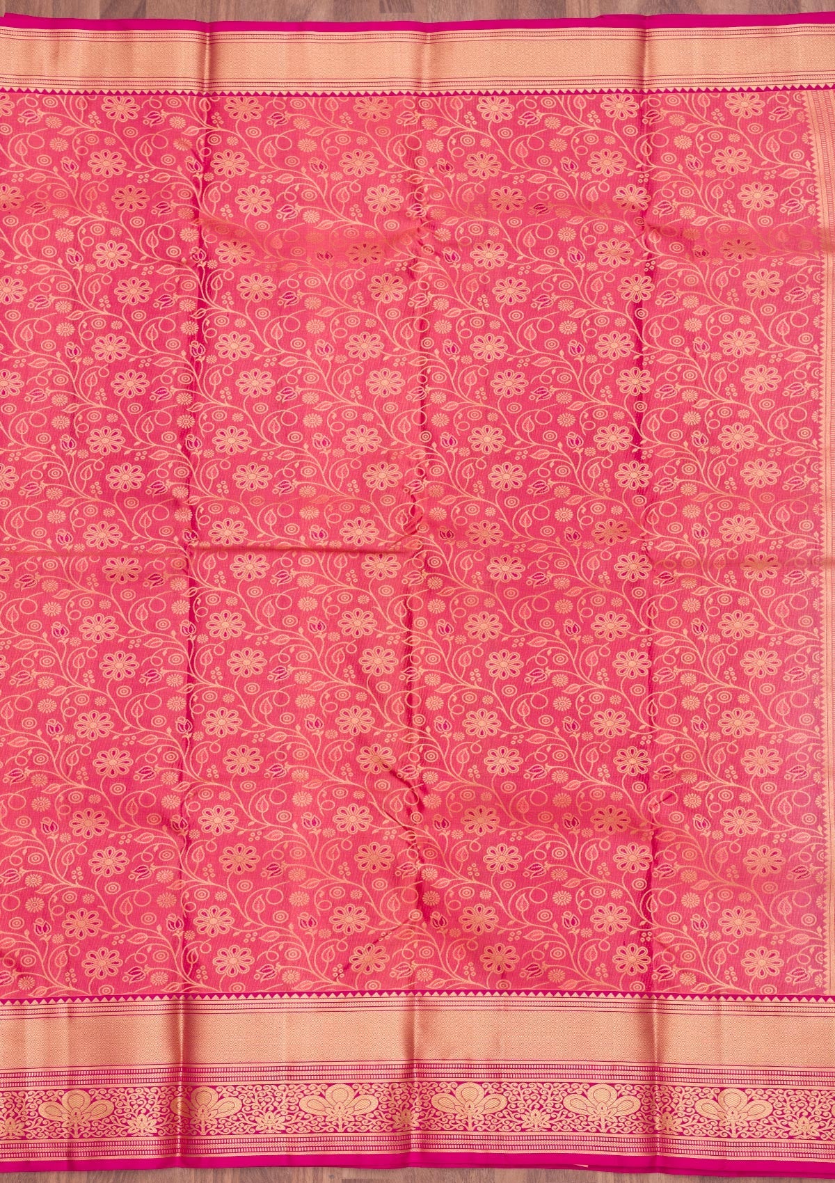 Onion Pink Zariwork Pure Silk Saree-Koskii