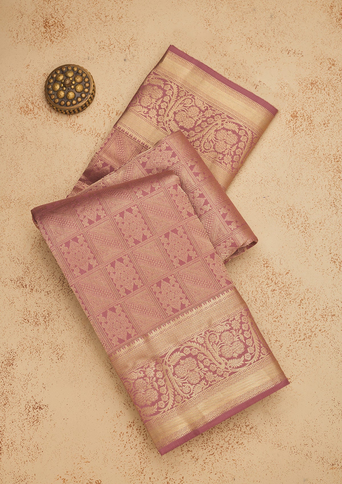 Onion Pink Zariwork Pure Silk Saree-Koskii