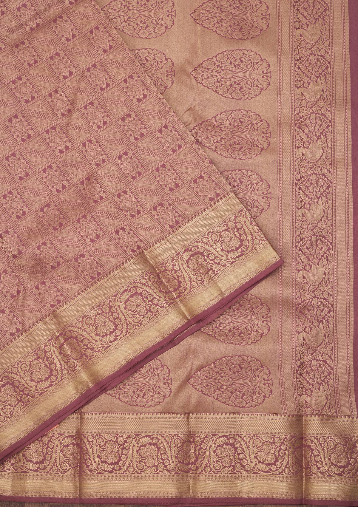 Onion Pink Zariwork Pure Silk Saree