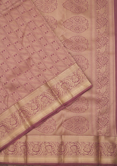 Onion Pink Zariwork Pure Silk Saree