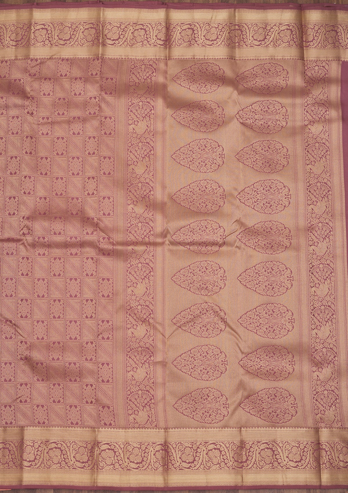 Onion Pink Zariwork Pure Silk Saree