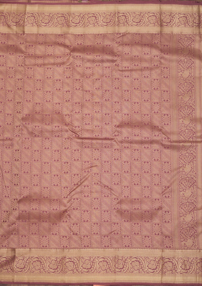 Onion Pink Zariwork Pure Silk Saree