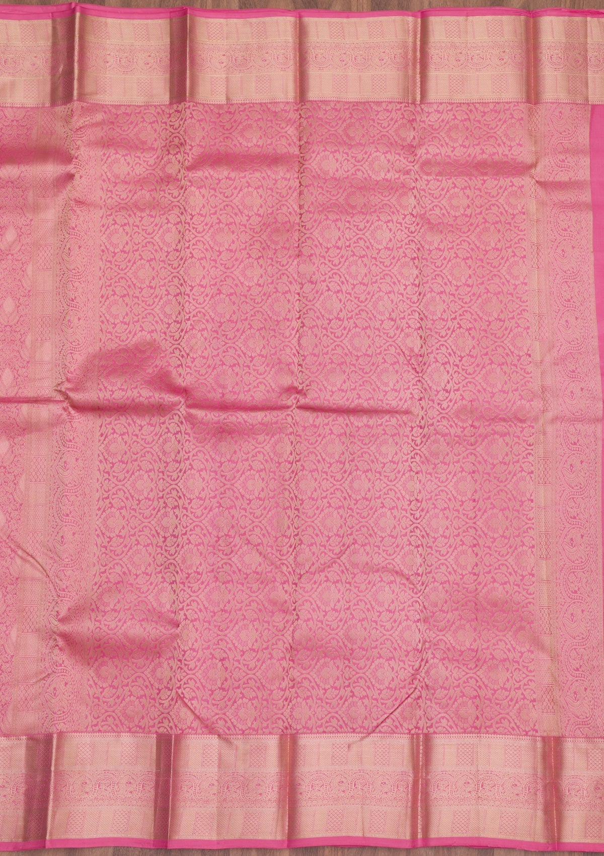 Onion Pink Zariwork Pure Silk Saree-Koskii