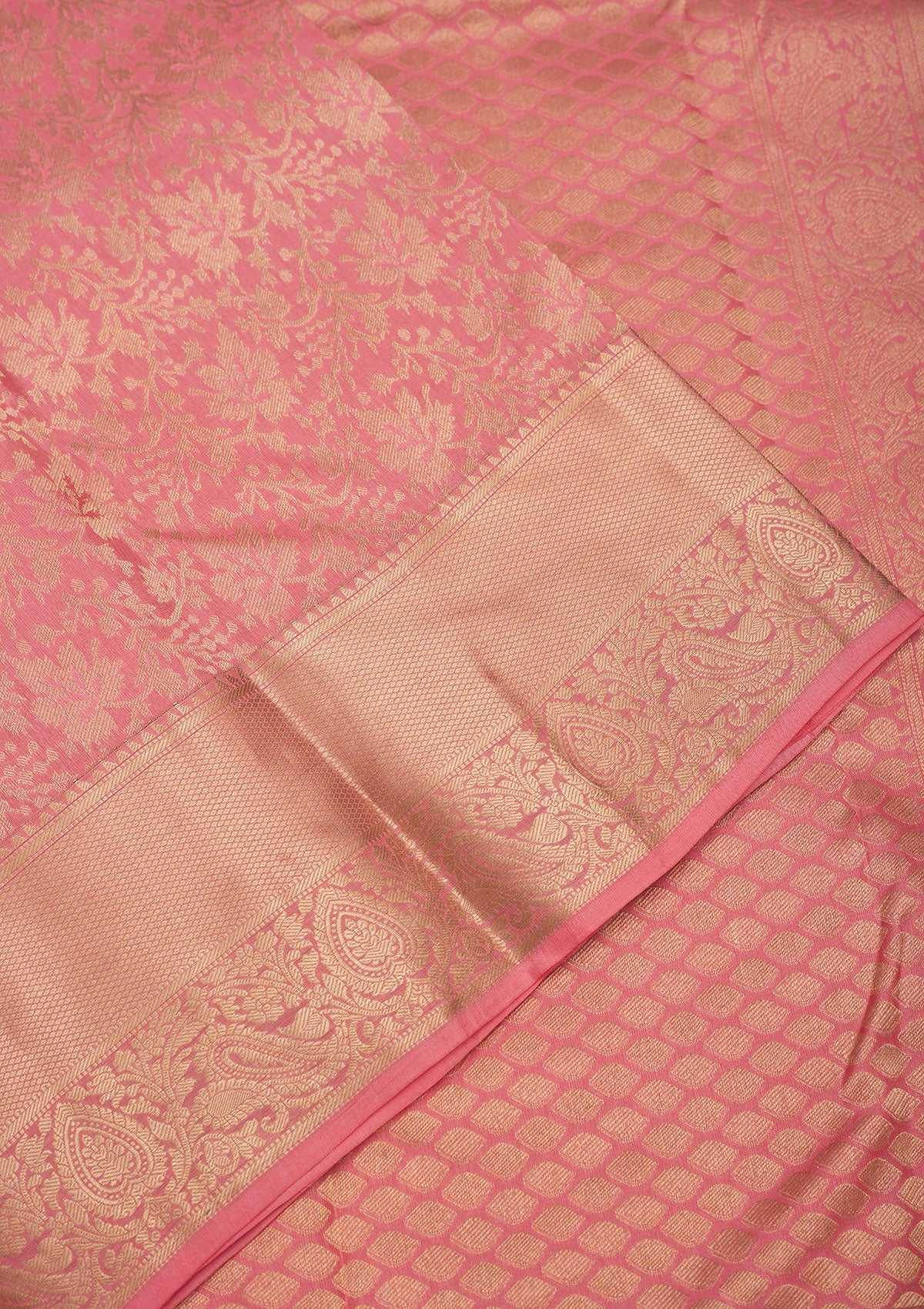 Onion Pink Zariwork Pure Silk Saree-Koskii