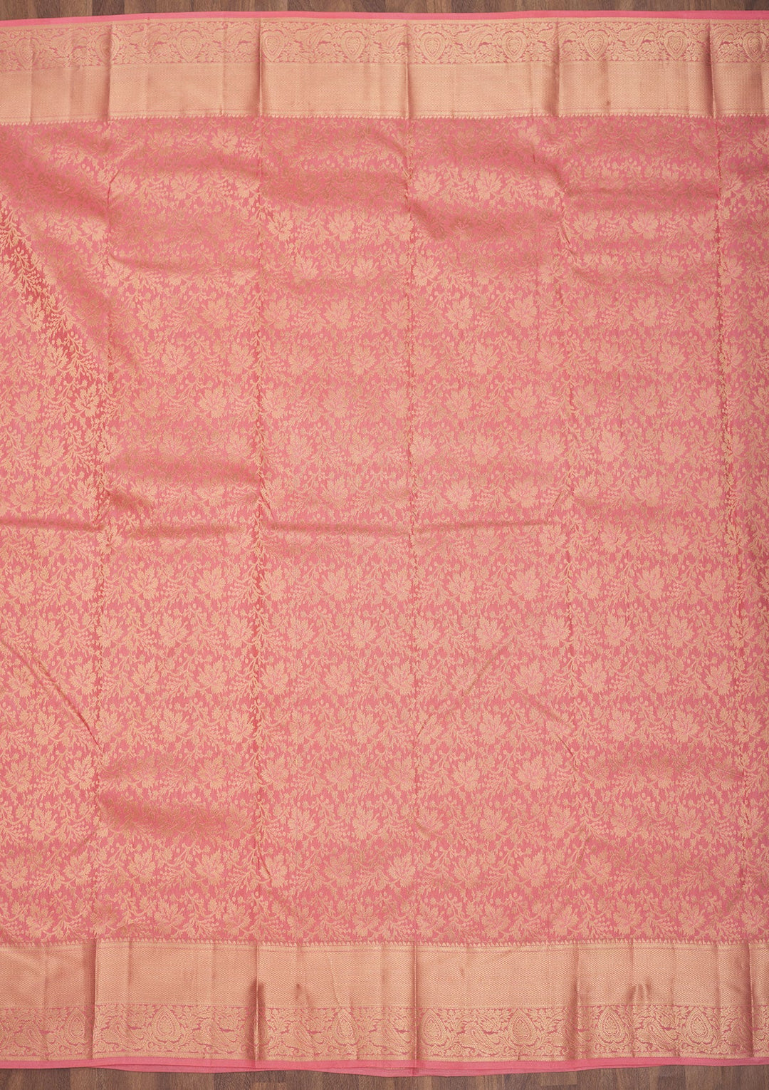 Onion Pink Zariwork Pure Silk Saree-Koskii