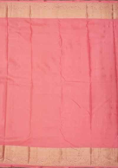 Onion Pink Zariwork Pure Silk Saree-Koskii