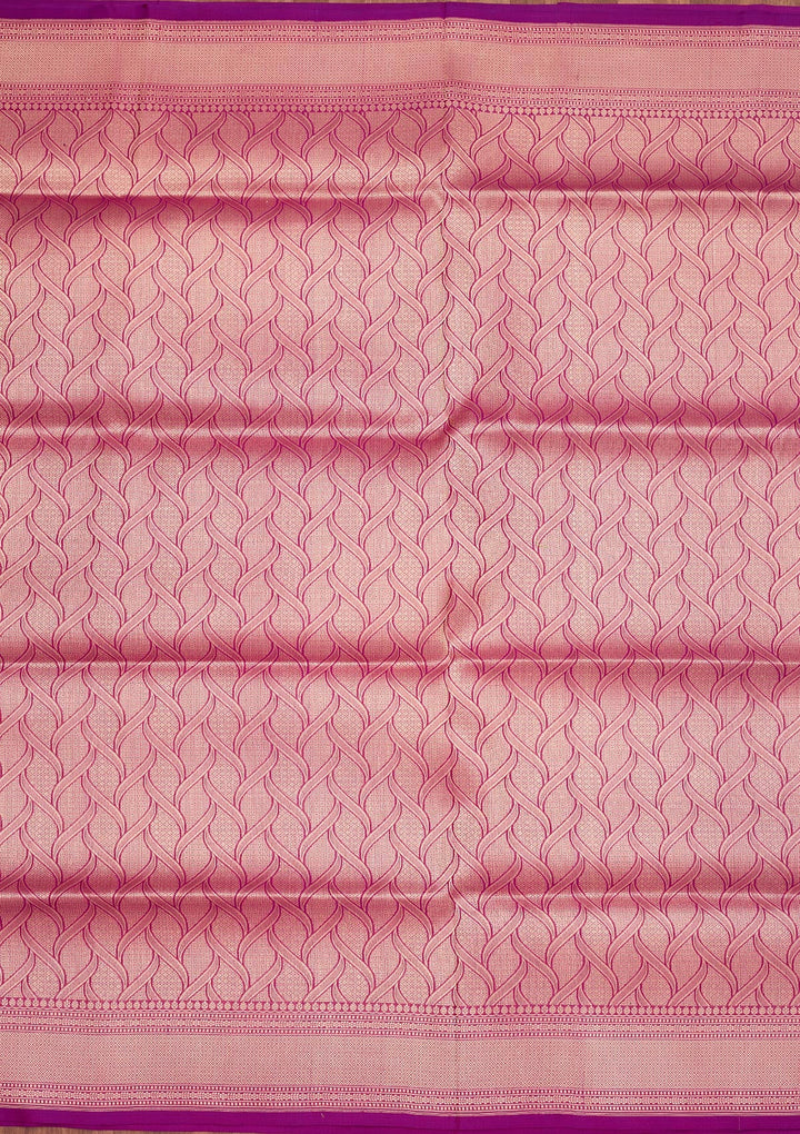 Onion Pink Zariwork Pure Silk Saree-Koskii