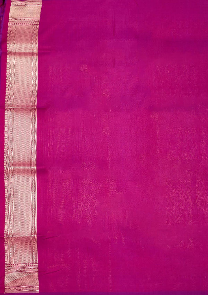 Onion Pink Zariwork Pure Silk Saree-Koskii