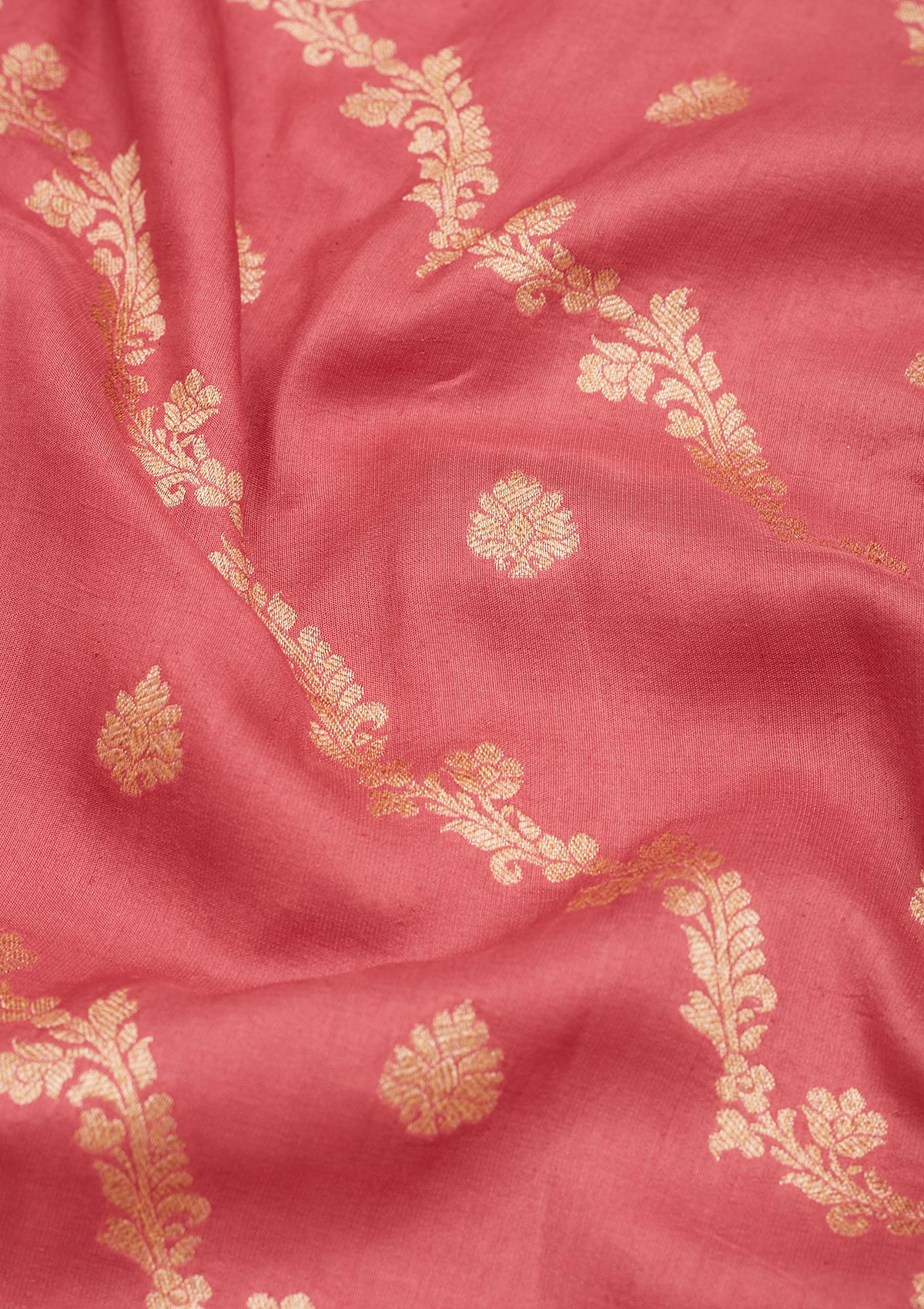 Onion Pink Zariwork Pure Silk Saree-Koskii