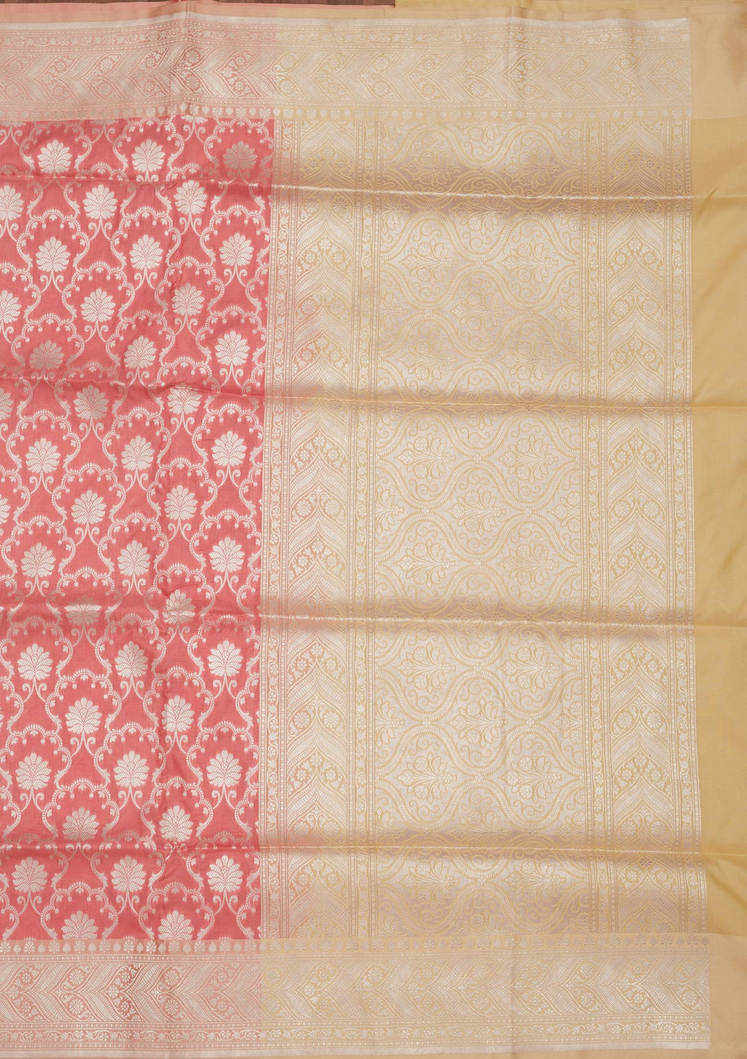 Onion Pink Zariwork Pure Silk Saree-Koskii
