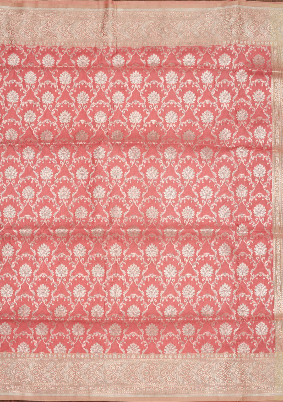 Onion Pink Zariwork Pure Silk Saree-Koskii