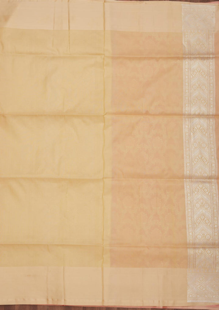 Onion Pink Zariwork Pure Silk Saree-Koskii