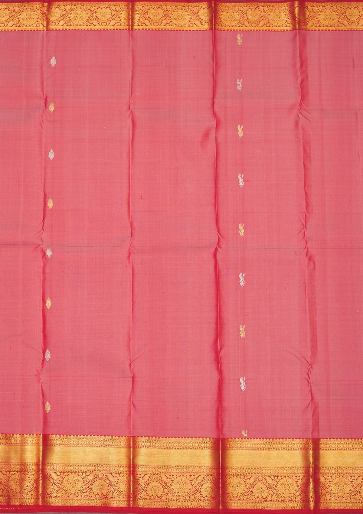 Onion Pink Zariwork Pure Silk Saree-Koskii