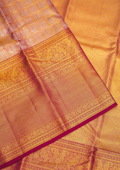 Onion Pink Zariwork Pure Silk Saree