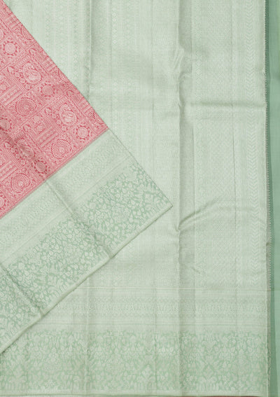 Onion Pink Zariwork Pure Silk Saree-Koskii