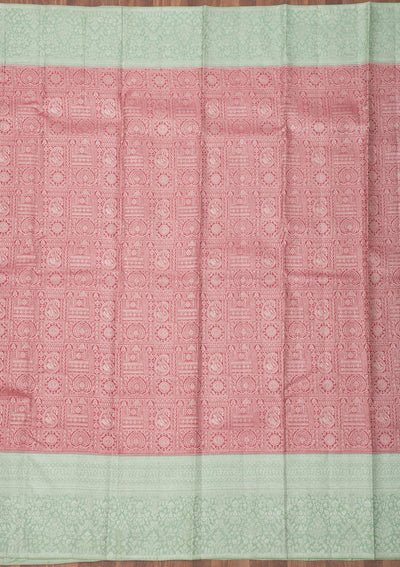 Onion Pink Zariwork Pure Silk Saree-Koskii