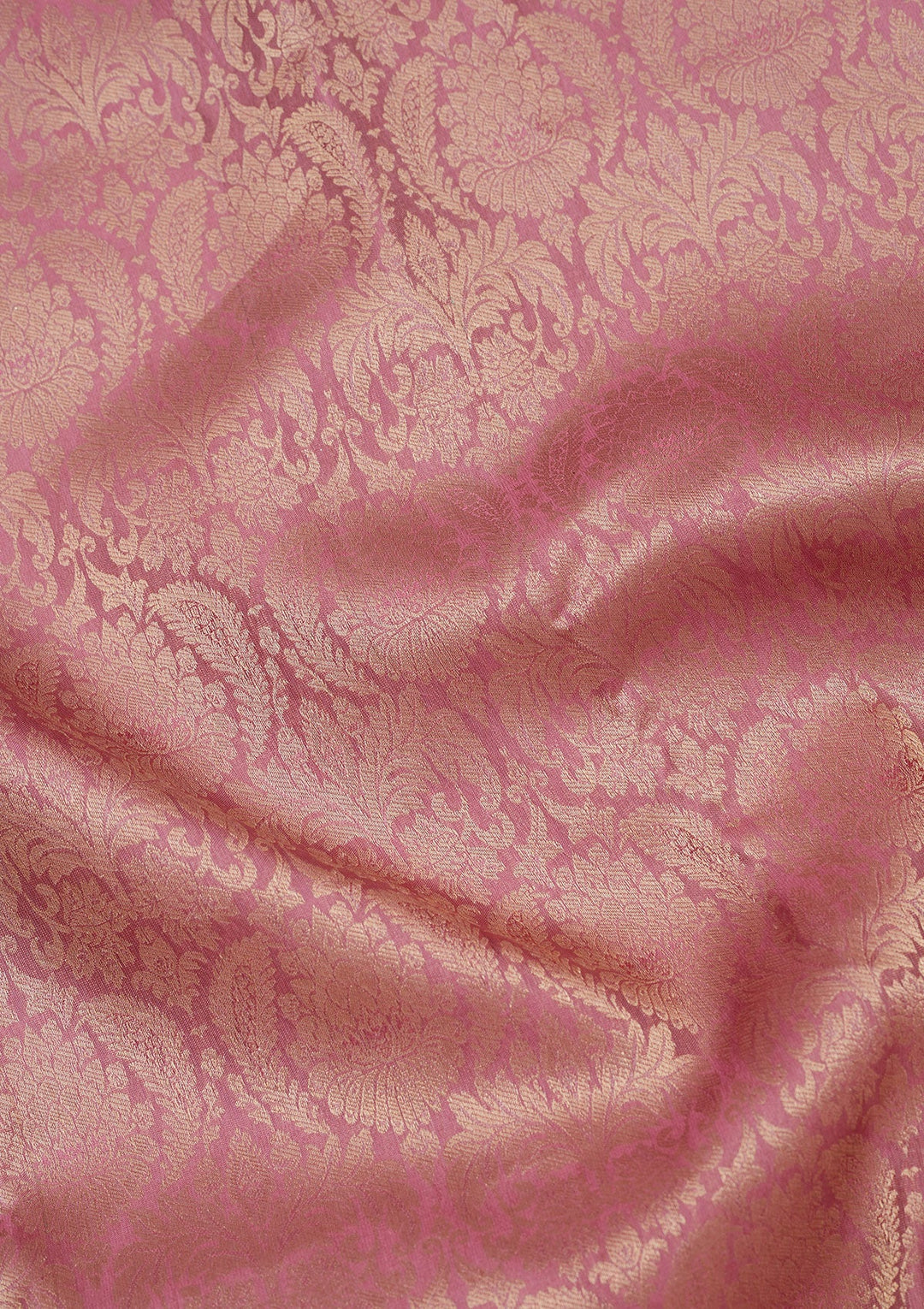 Onion Pink Zariwork Pure Silk Saree-Koskii