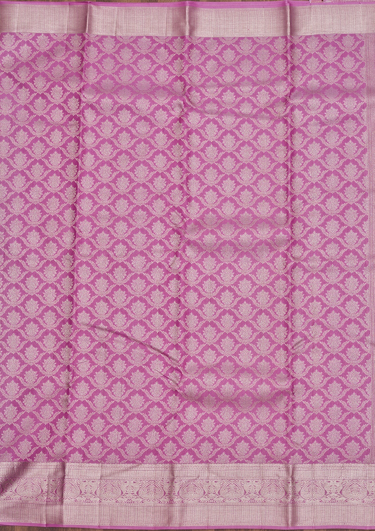 Onion Pink Zariwork Pure Silk Saree