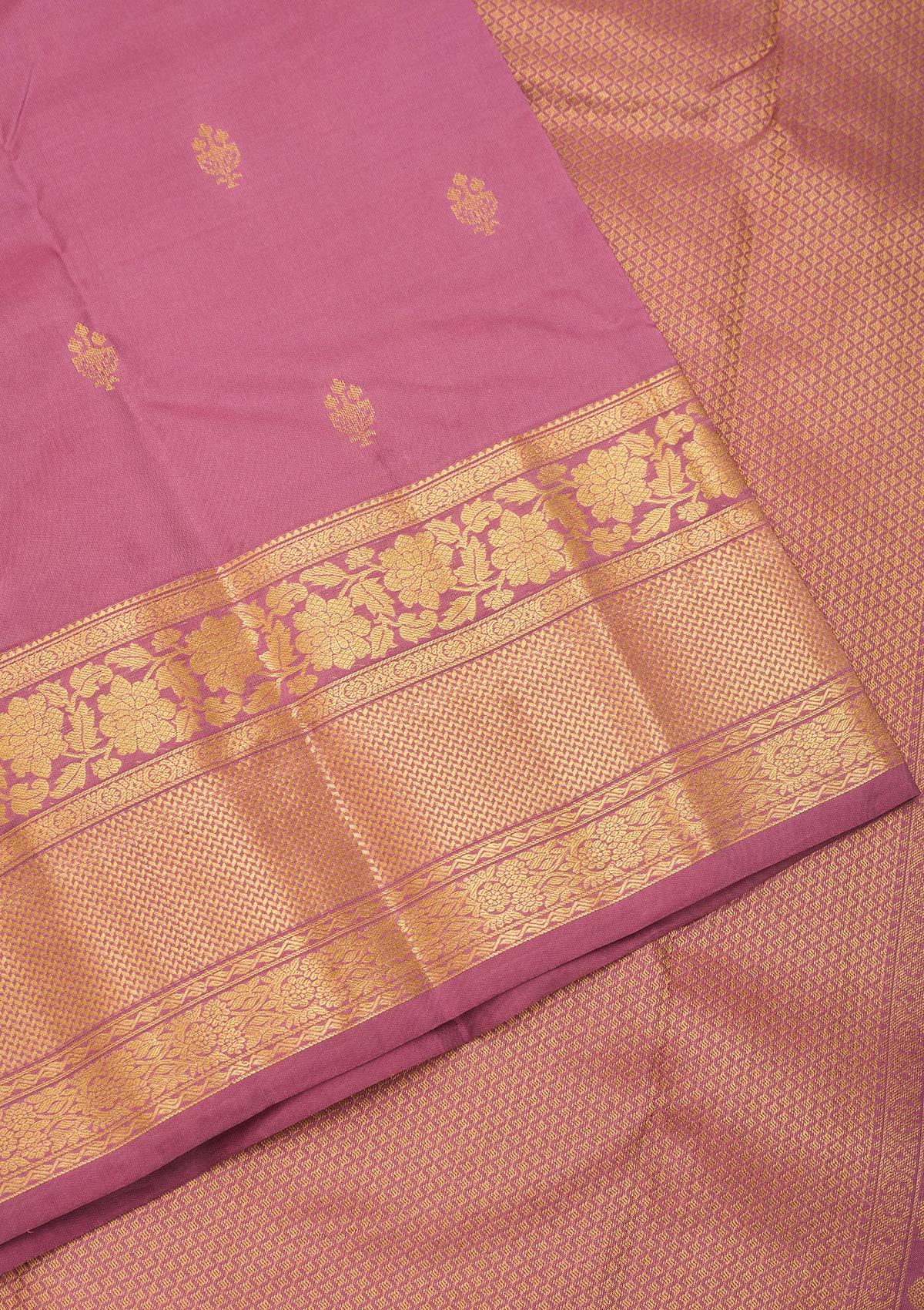 Onion Pink Zariwork Pure Silk Saree