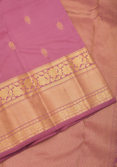 Onion Pink Zariwork Pure Silk Saree
