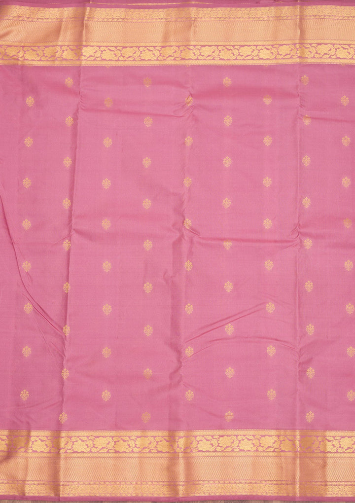 Onion Pink Zariwork Pure Silk Saree