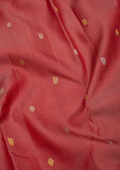 Onion Pink Zariwork Pure Silk Saree