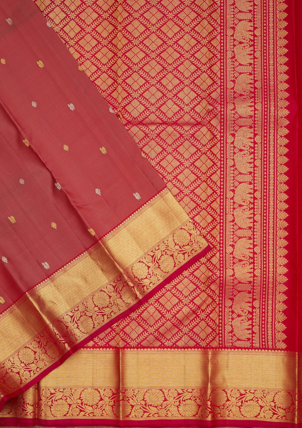 Onion Pink Zariwork Pure Silk Saree