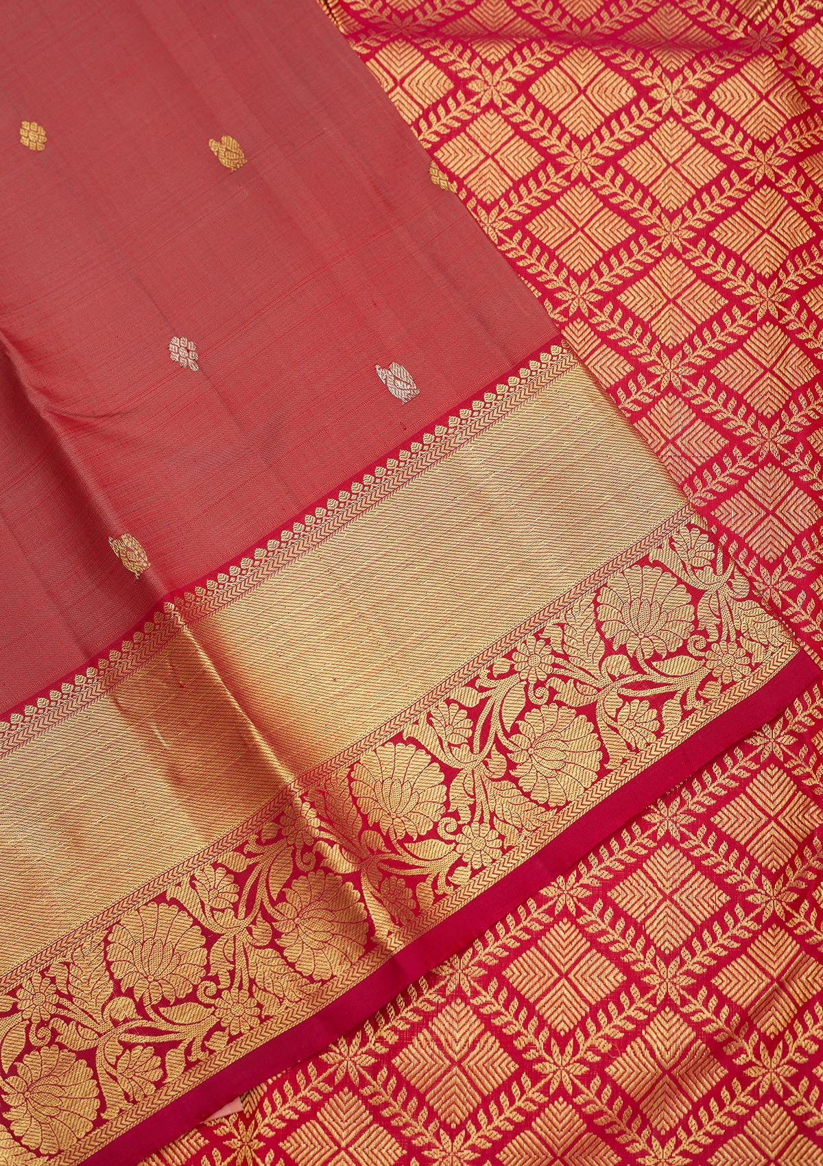 Onion Pink Zariwork Pure Silk Saree