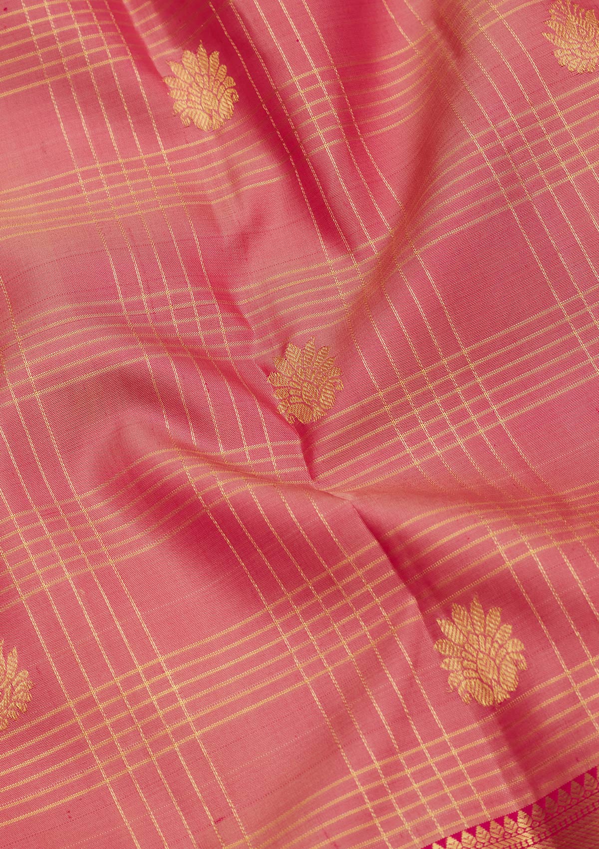 Onion Pink Zariwork Pure Silk Saree