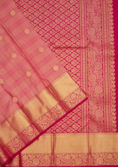 Onion Pink Zariwork Pure Silk Saree