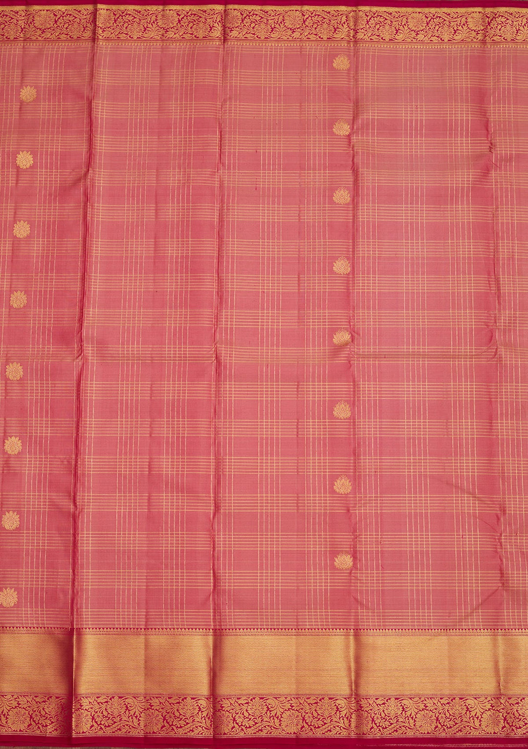 Onion Pink Zariwork Pure Silk Saree