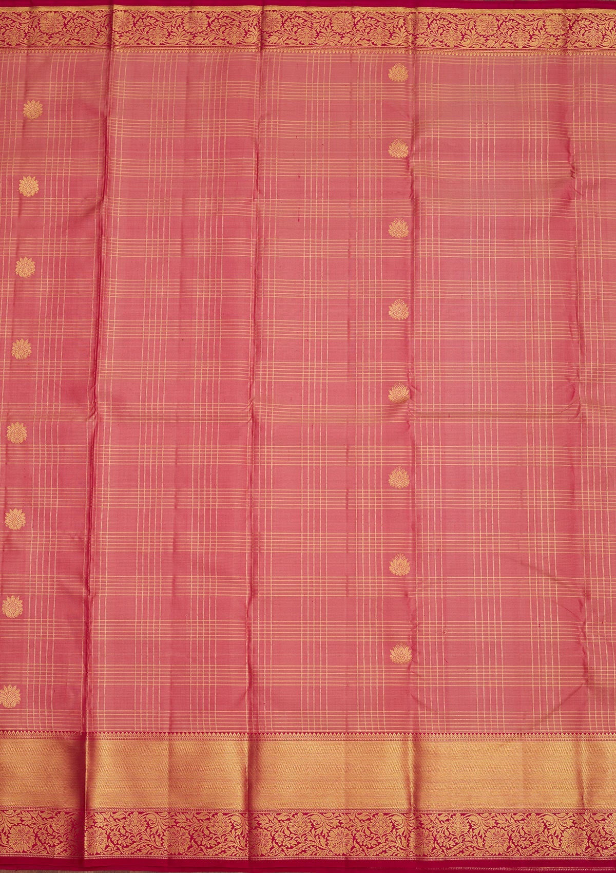 Onion Pink Zariwork Pure Silk Saree