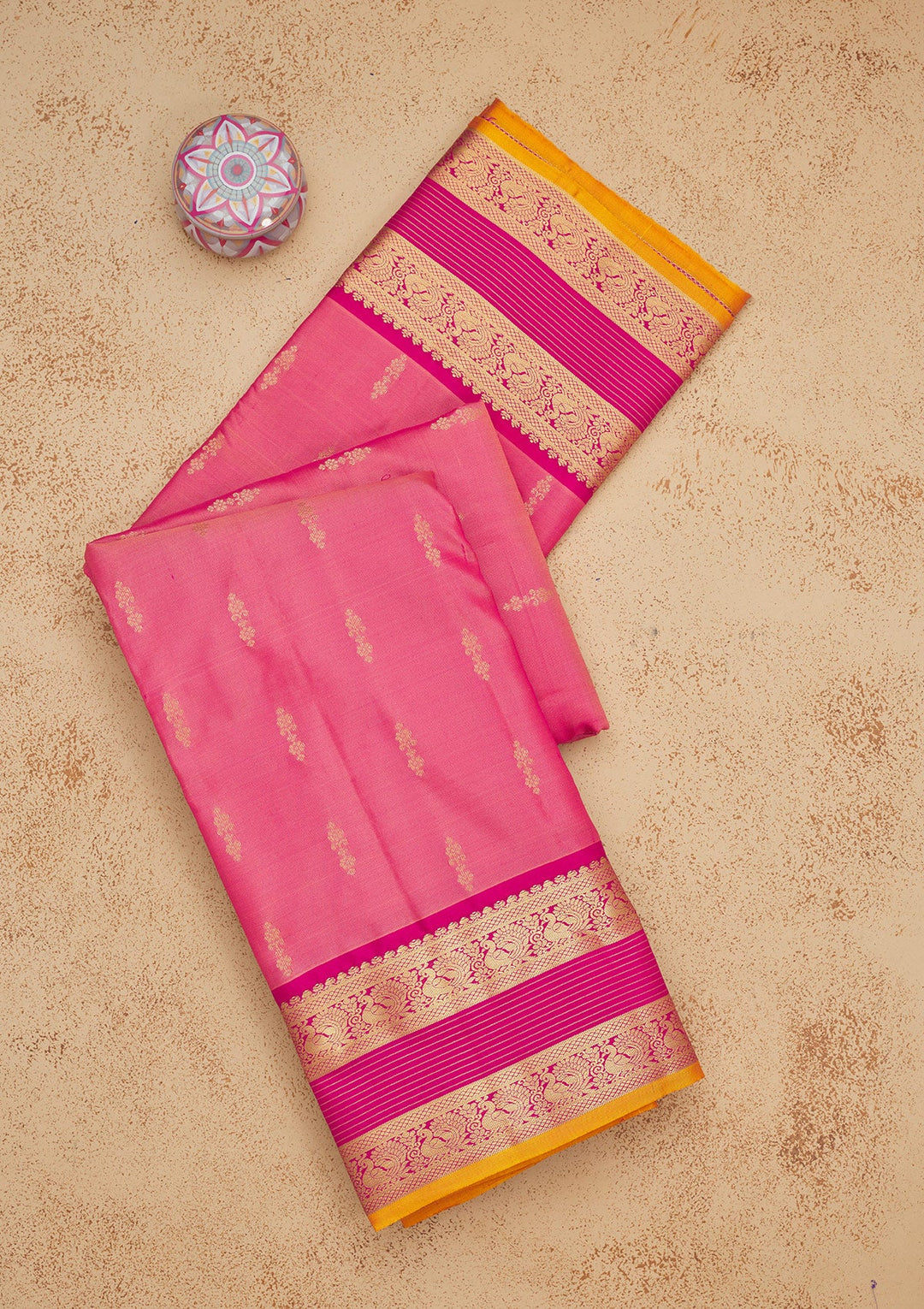 Onion Pink Zariwork Pure Silk Saree-Koskii