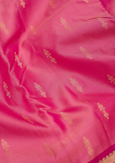 Onion Pink Zariwork Pure Silk Saree