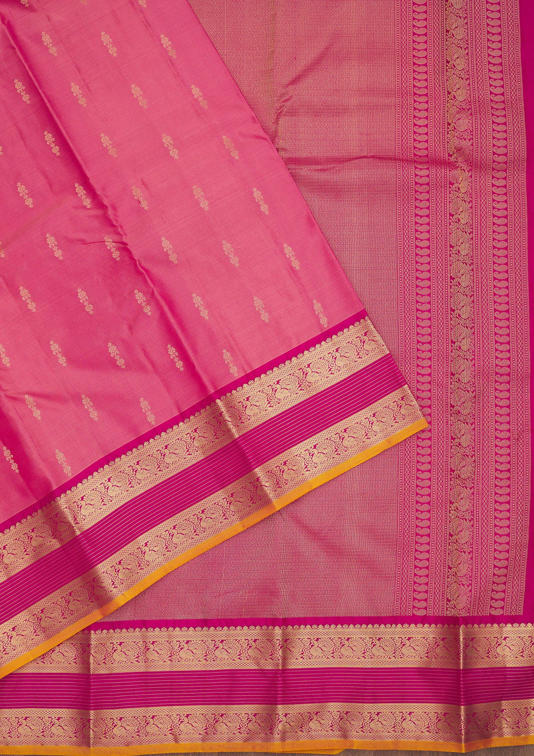 Onion Pink Zariwork Pure Silk Saree