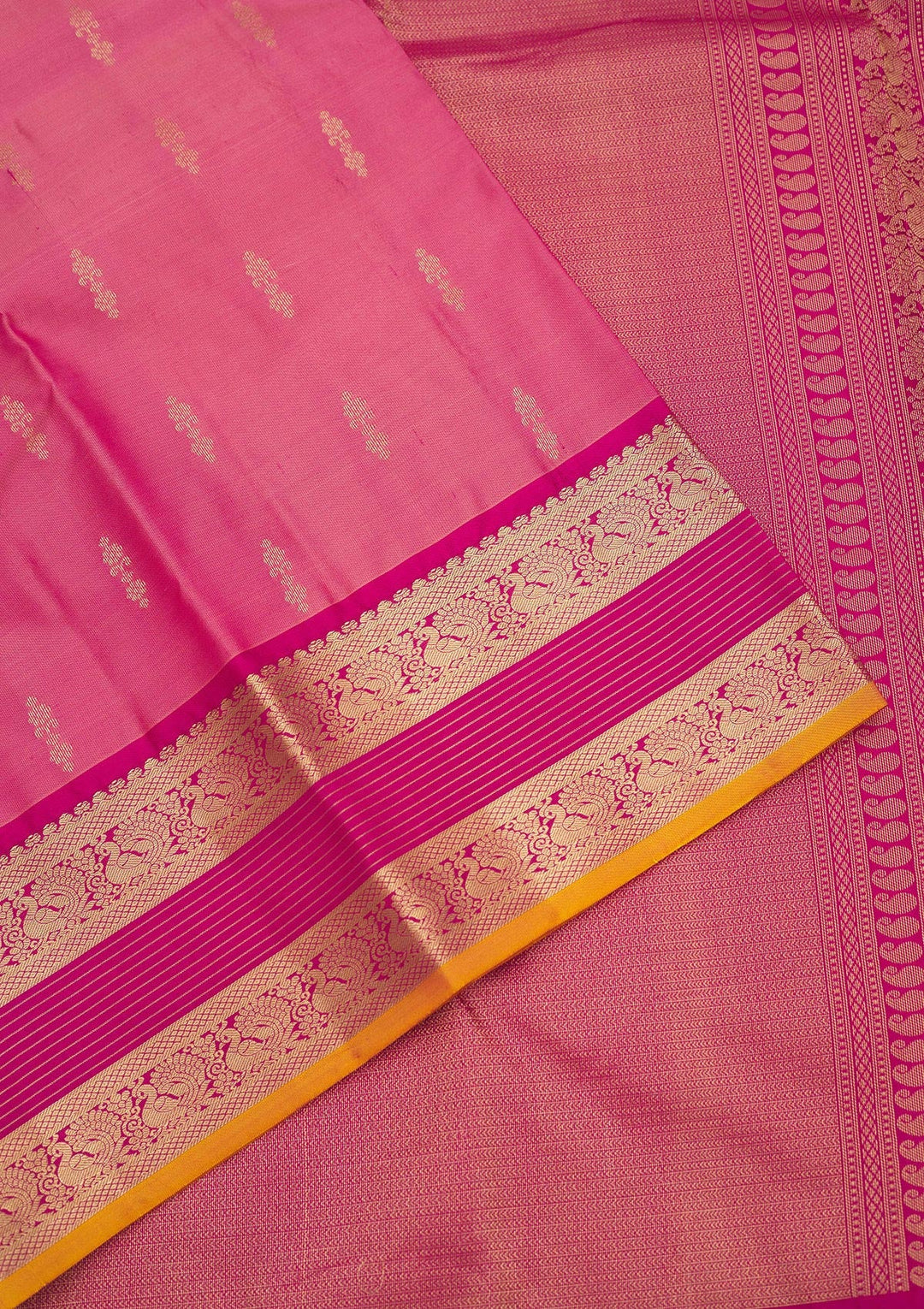 Onion Pink Zariwork Pure Silk Saree