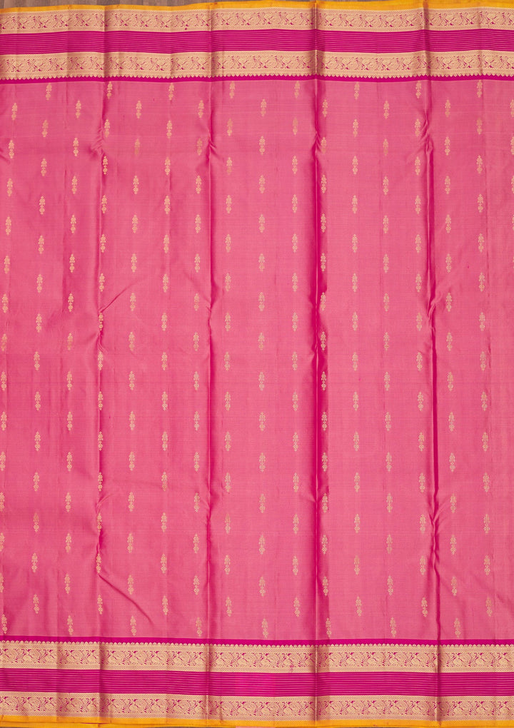 Onion Pink Zariwork Pure Silk Saree