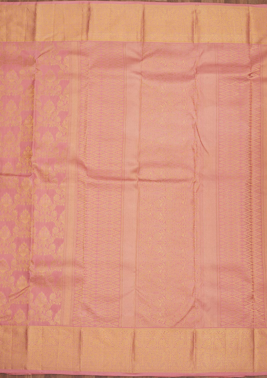 Onion Pink Zariwork Pure Silk Saree-Koskii
